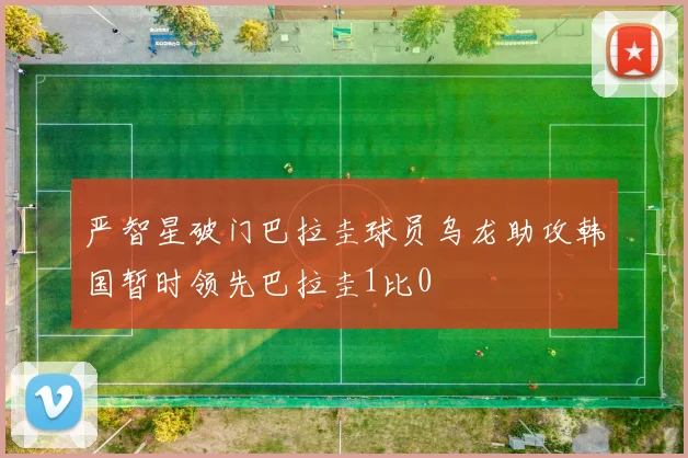 严智星破门巴拉圭球员乌龙助攻韩国暂时领先巴拉圭1比0